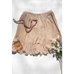 COPY - Tan pleated mini skirt
